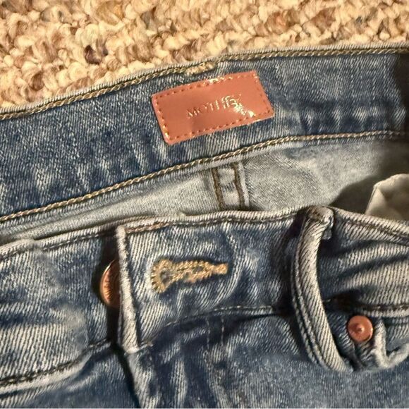 Mother Denim The Rascal Ankle Fray Bonfire Lighning Light Wash Jeans- Size 27 - Picture 8 of 10